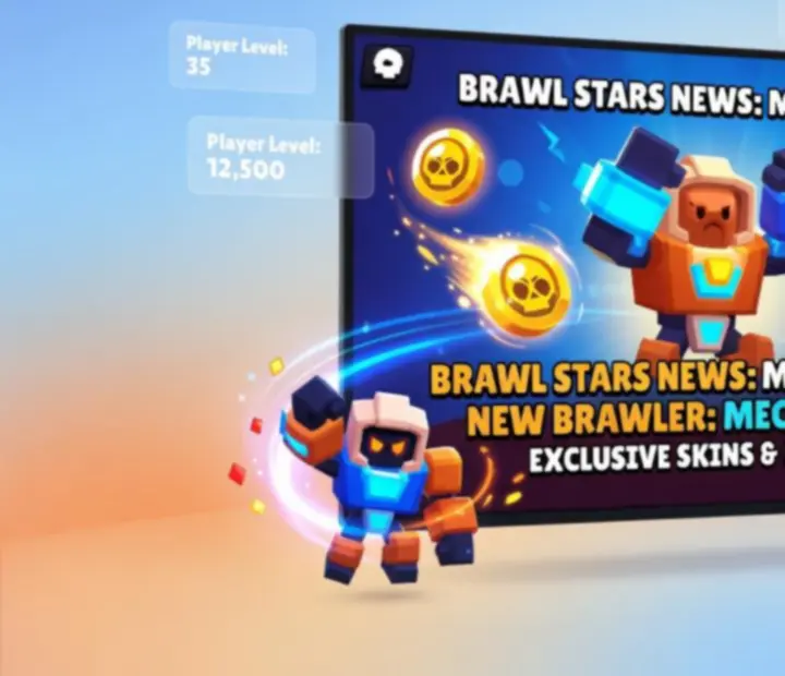 Kolorowa grafika inspirowana Brawl Stars przedstawiająca dynamiczną akcję