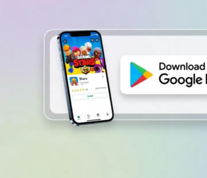Ilustracja przycisku pobierania Brawl Stars z Google Play